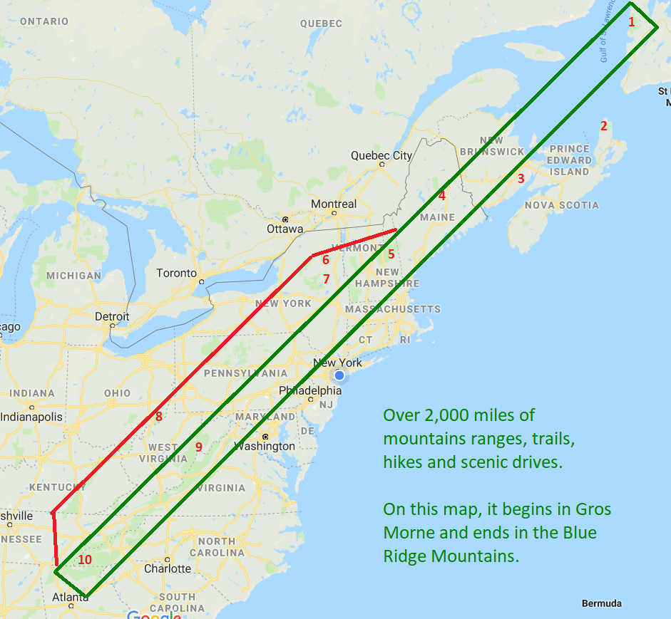 Appalachian Mountains Map 1 