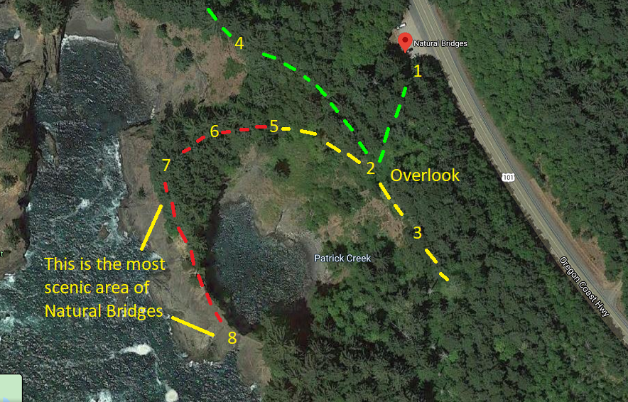 hiking to natural bridges in oregon directions