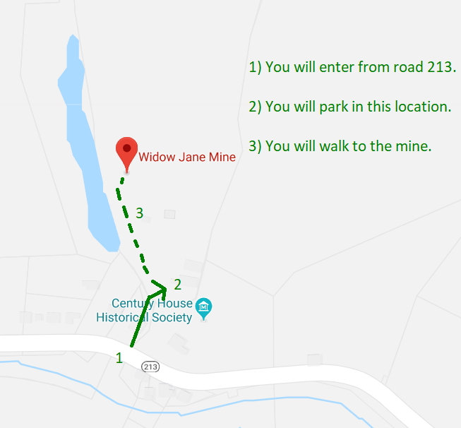 widow jane mine location and directions
