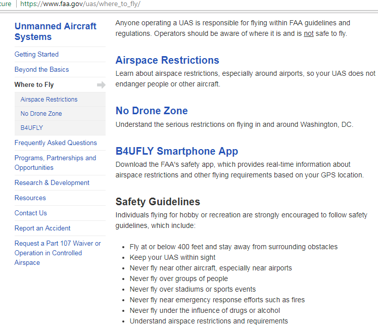 faa drone rules for pilots screenshot