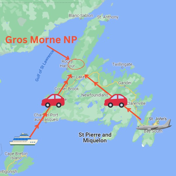 gros morne national park map