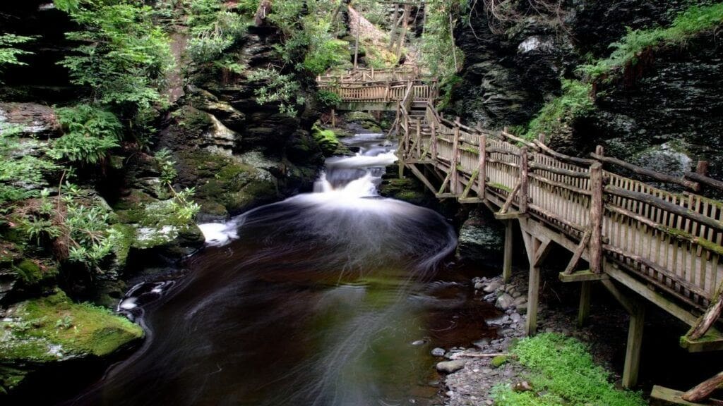 bushkill falls area at delaware water gap