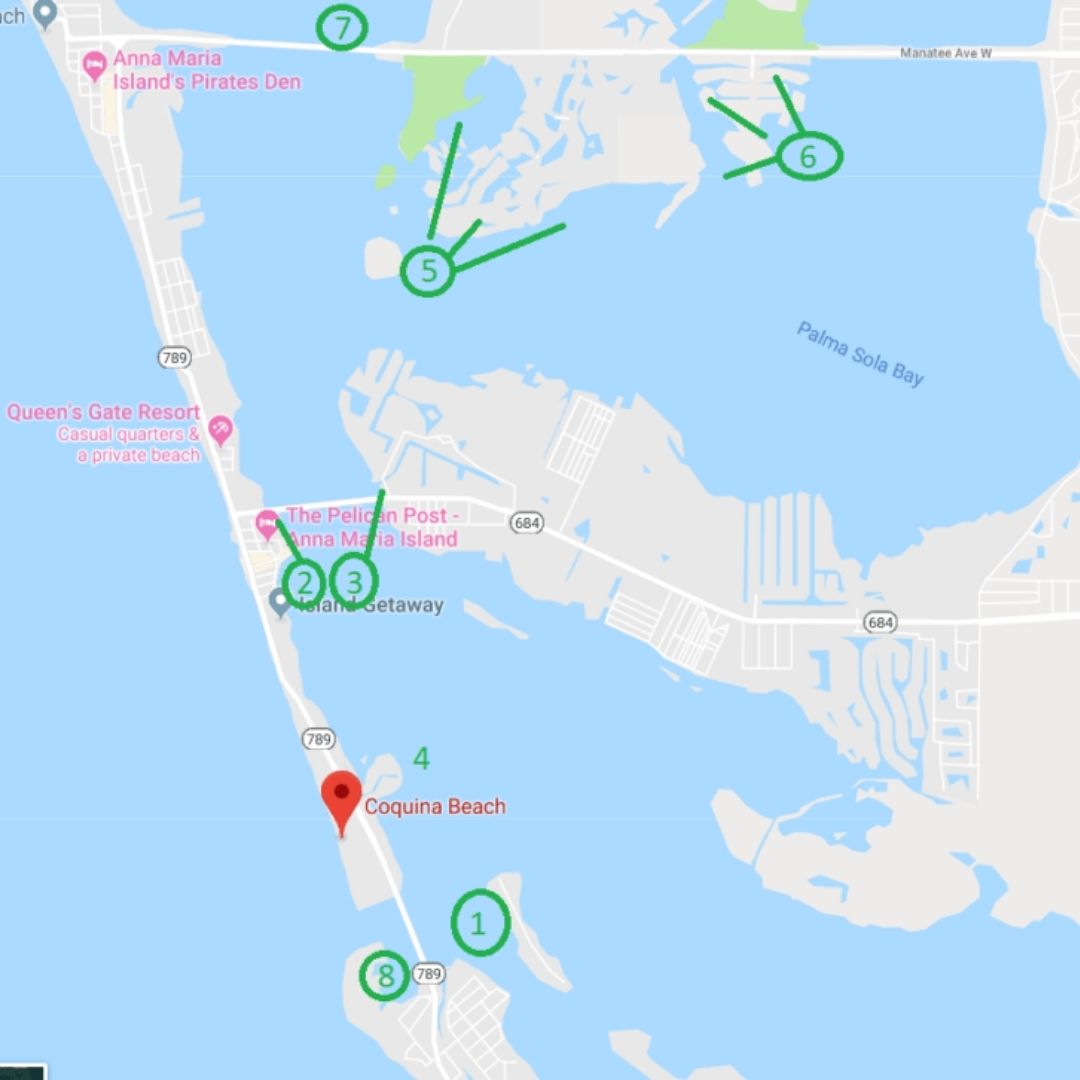 map of what to do in coquina beach bradenton florida 01