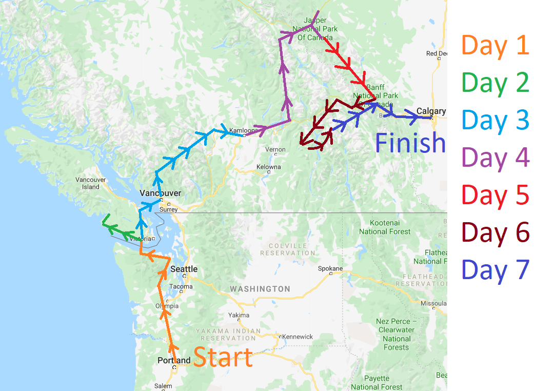western canada road trip map