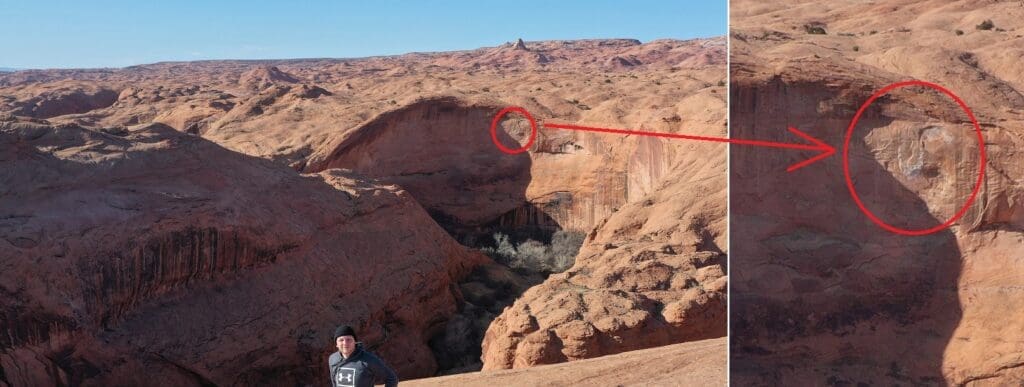 coyote gulch white sign jacob hamblin arch