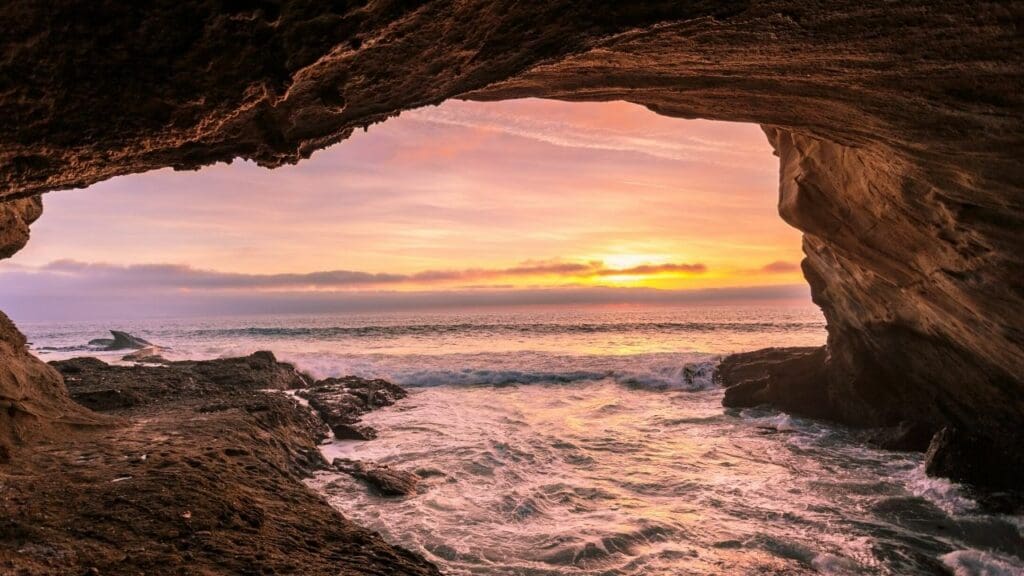 sunset cliffs cave california coast