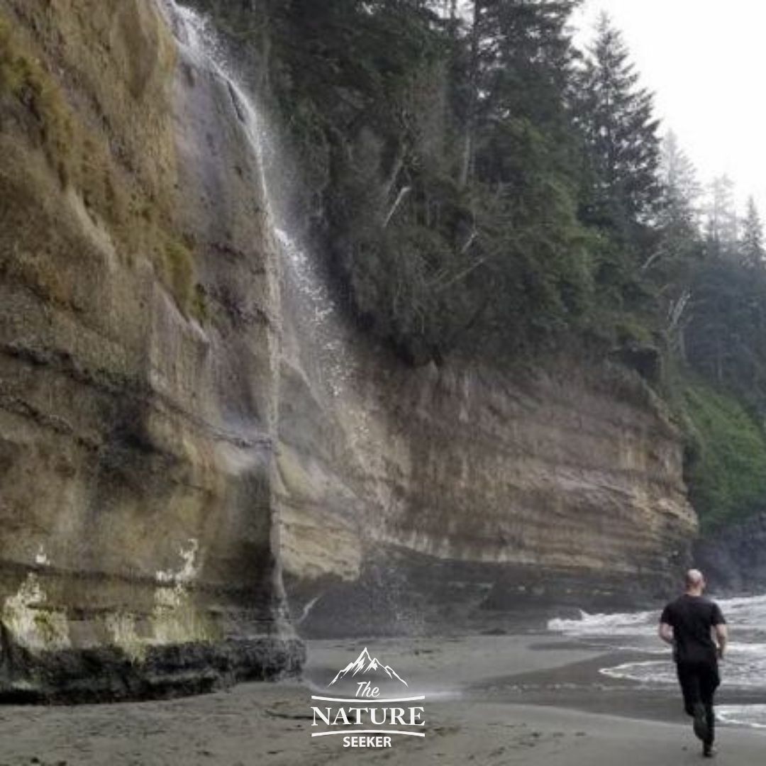 mystic falls vancouver island waterfall on beach 06