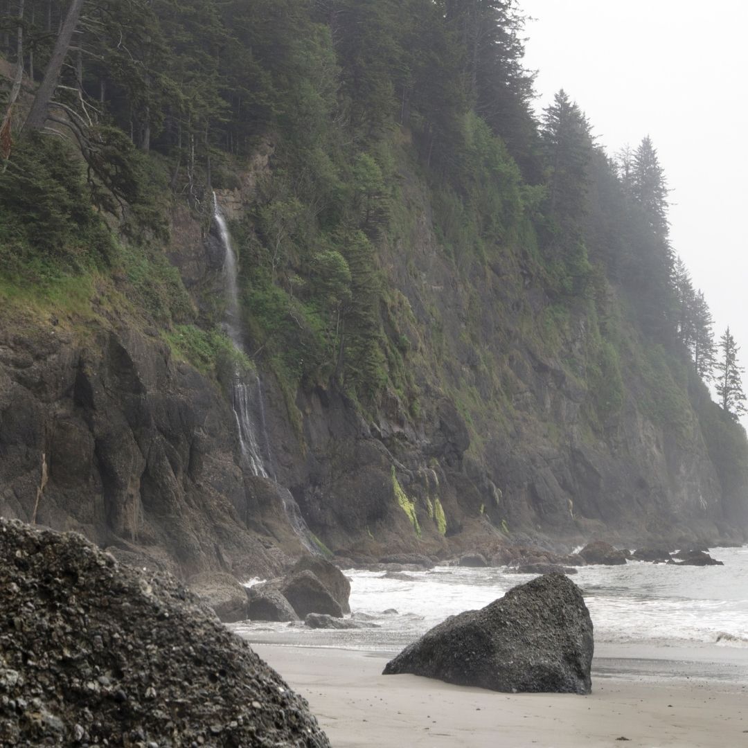 third beach falls waterfall on beach 01