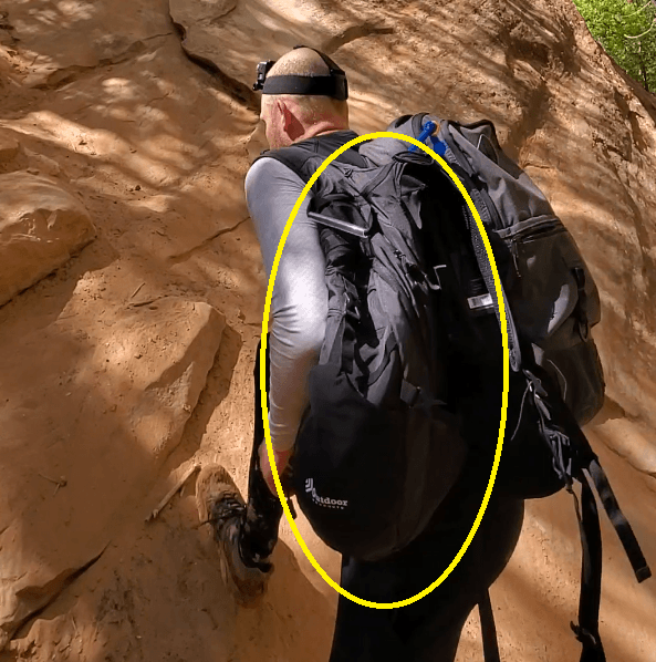 hiking with outdoor products hydration pack