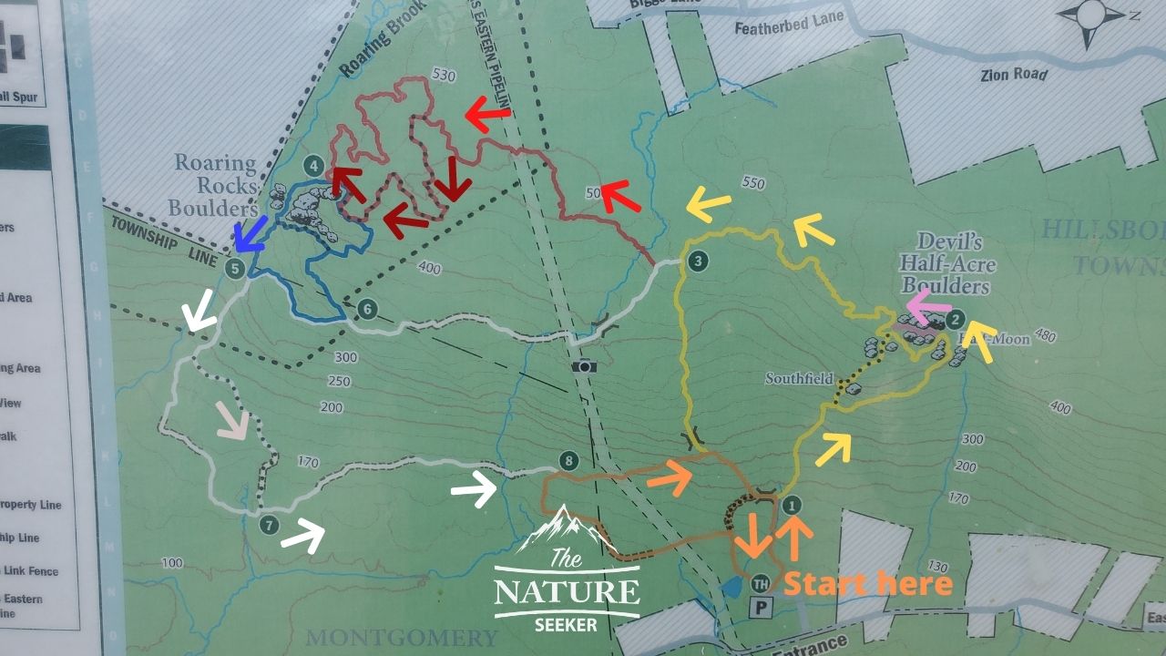 sourland mountain preserve map of trail