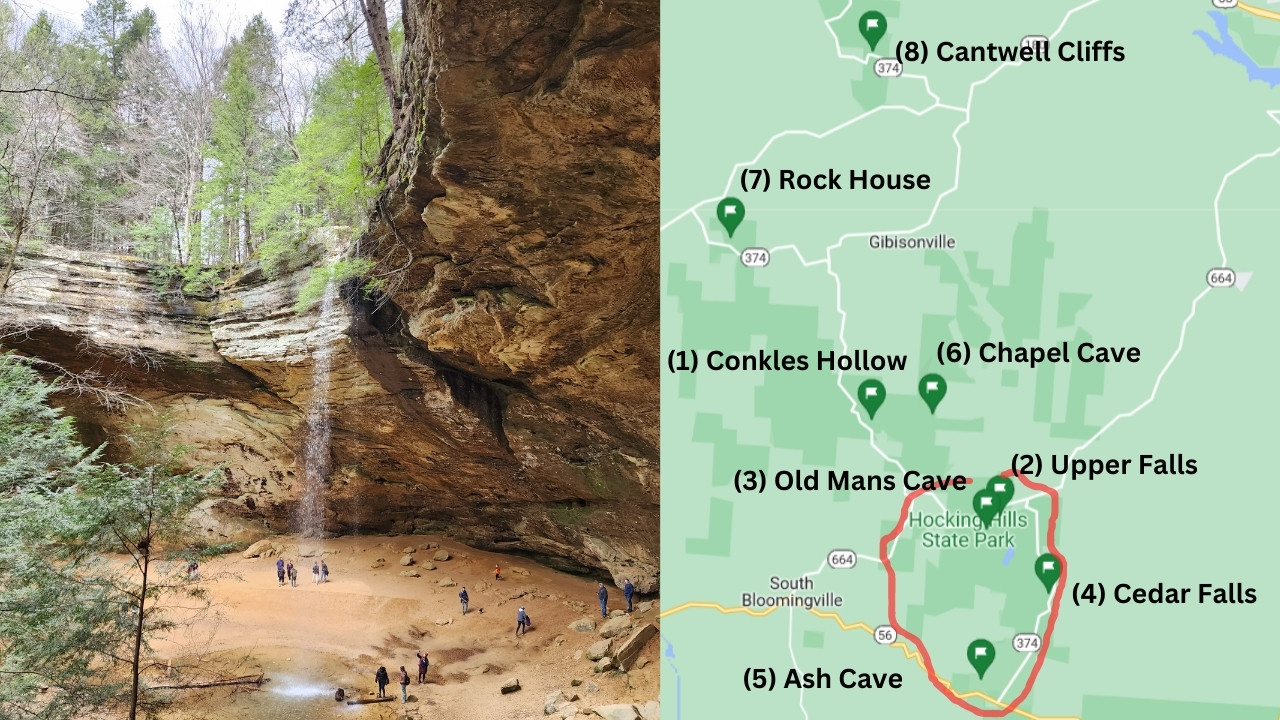 hocking hills state park map best places to see 01