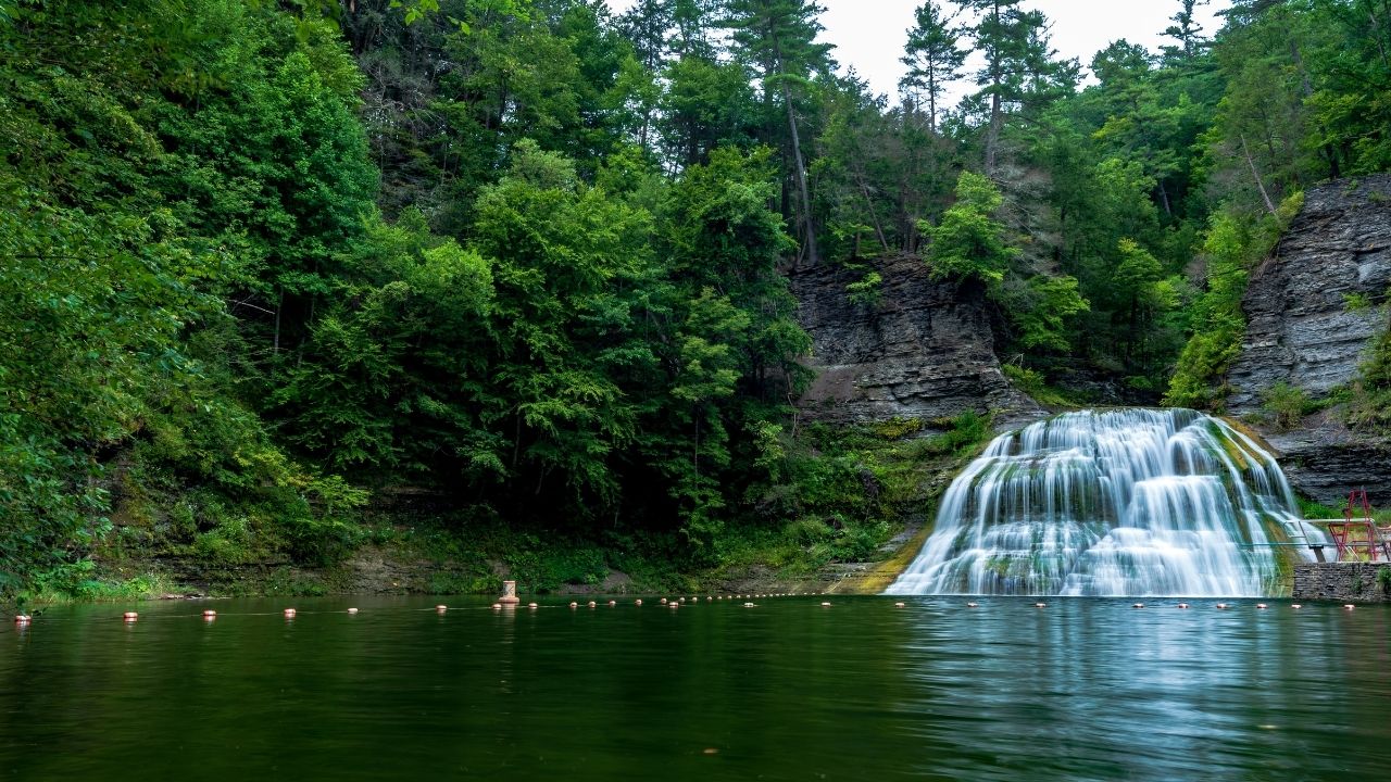 Endfield Falls swimming hole at Robert H Treman State Park