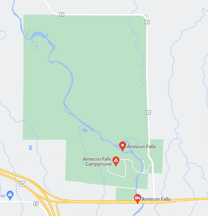 amnicon falls state park campground map screenshot