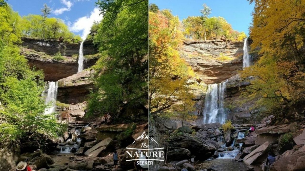 kaaterskill falls spring compared to fall views 06