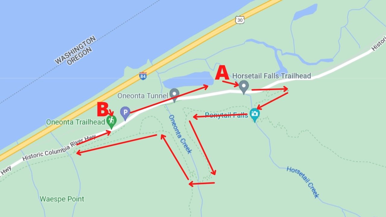 Oneonta Trail and Gorge trail map 01