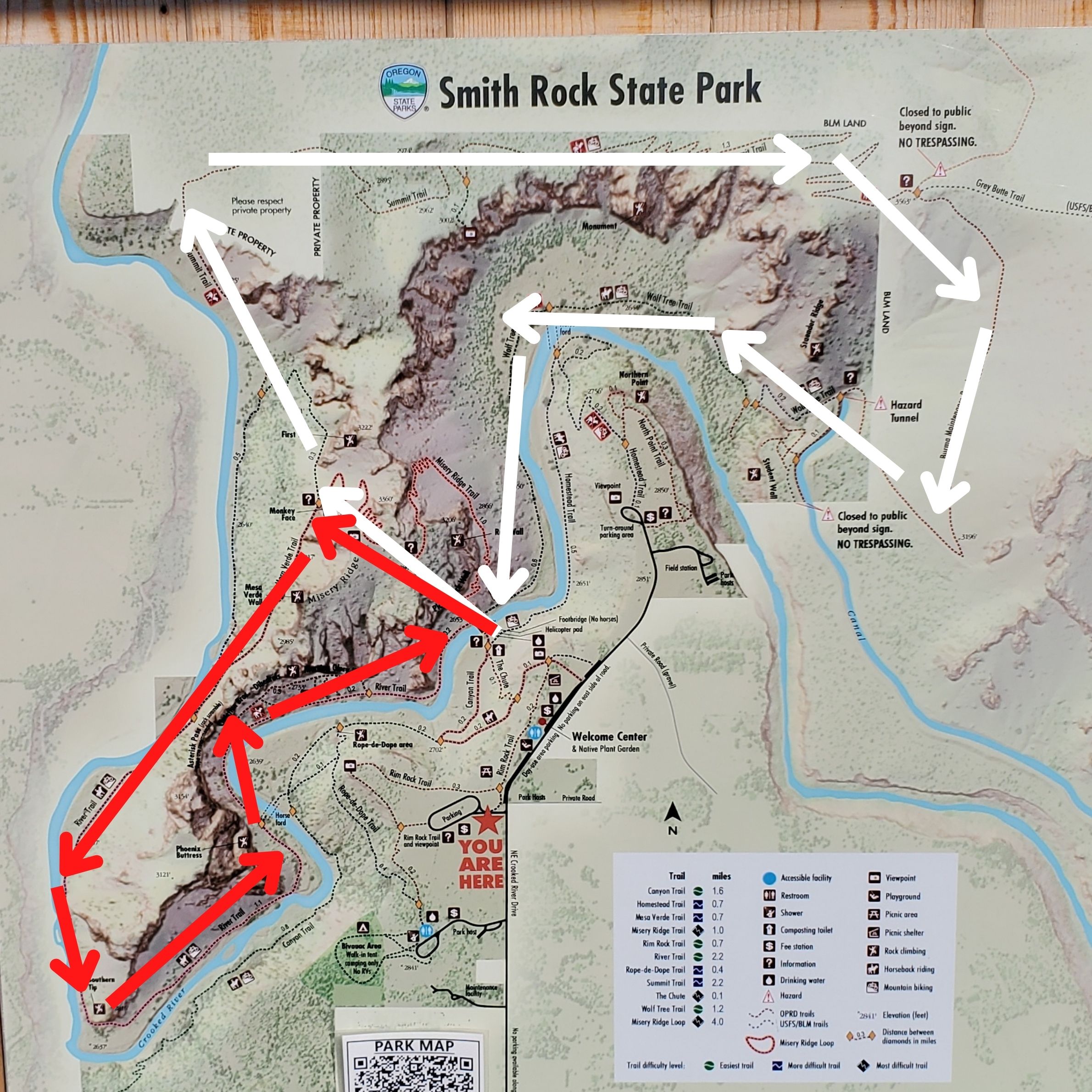 smith rock state park map of hiking trails