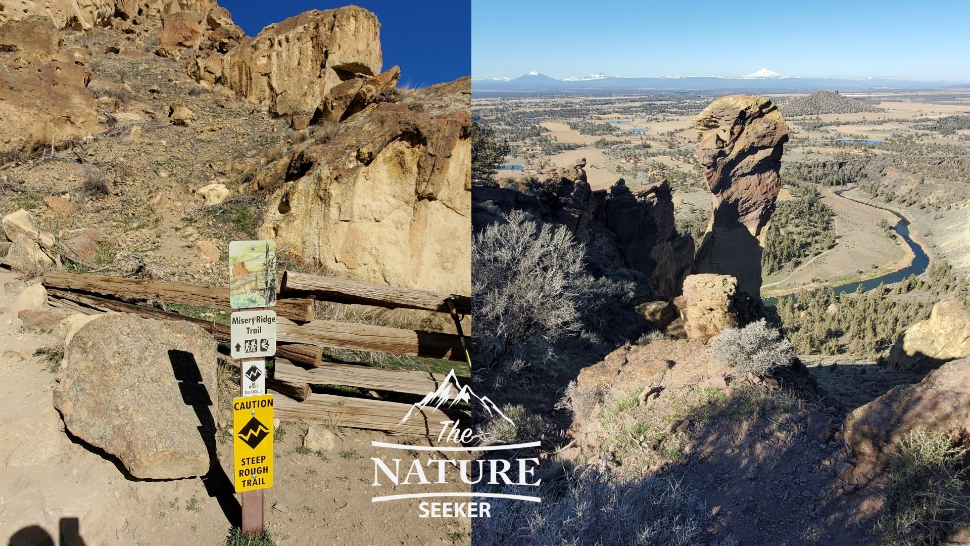 smith rock state park misery ridge trail and monkey face rock formation