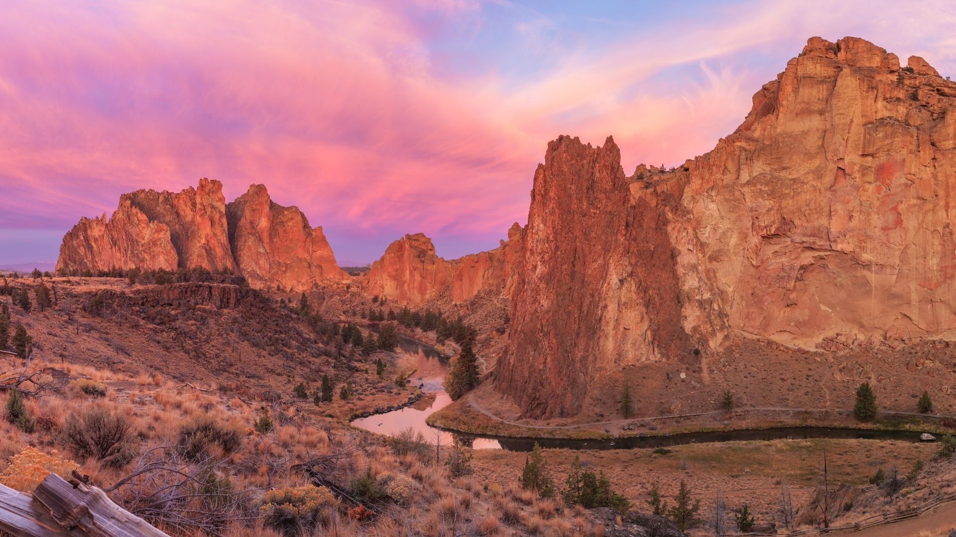 smith rock state park sunset