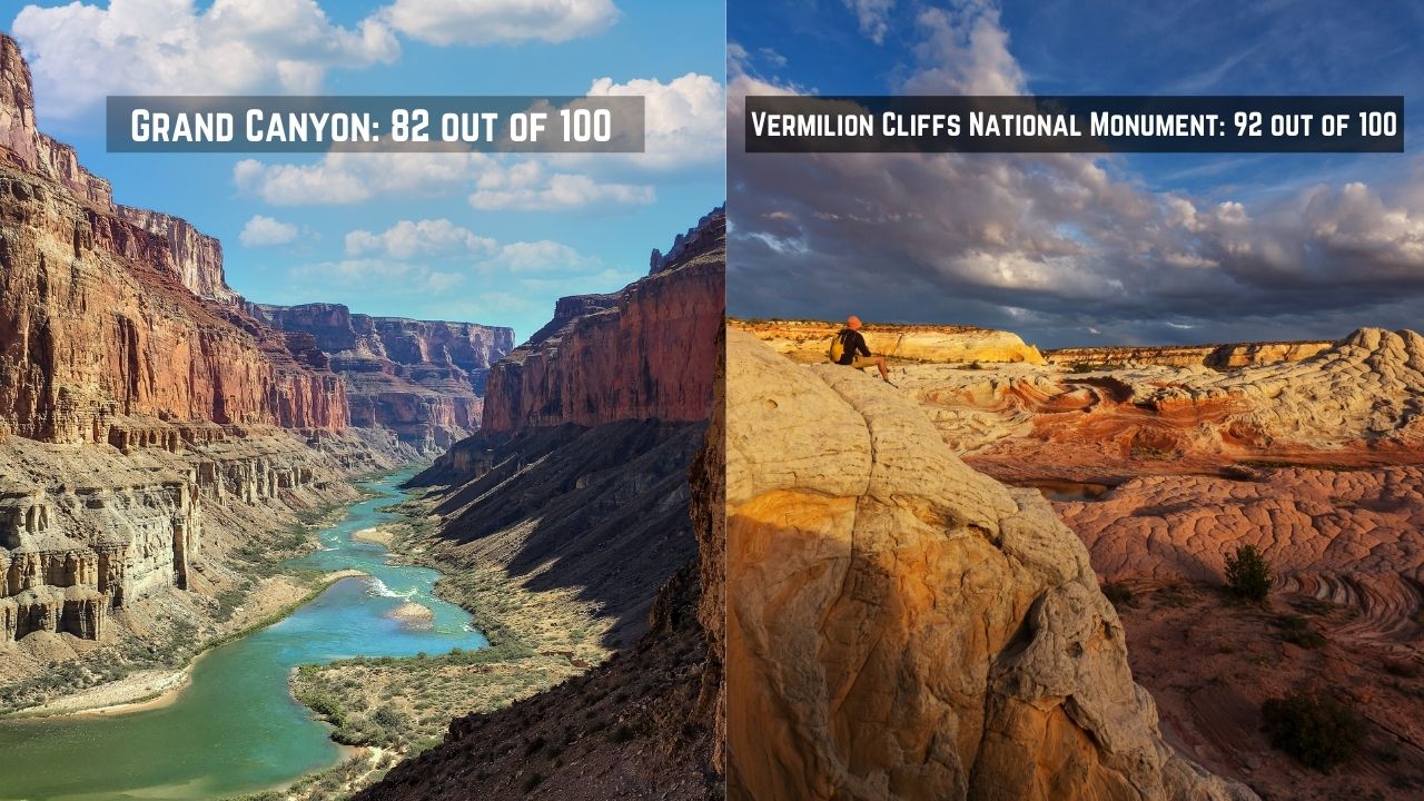 the Vermilion Cliffs National Monument vs grand canyon 01