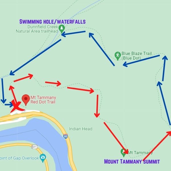 mount tammany loop trail map