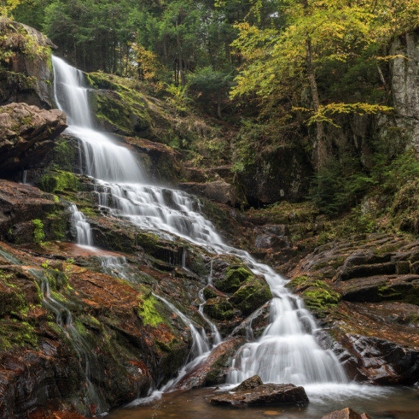 adirondack mountains shelving rock waterfall hike