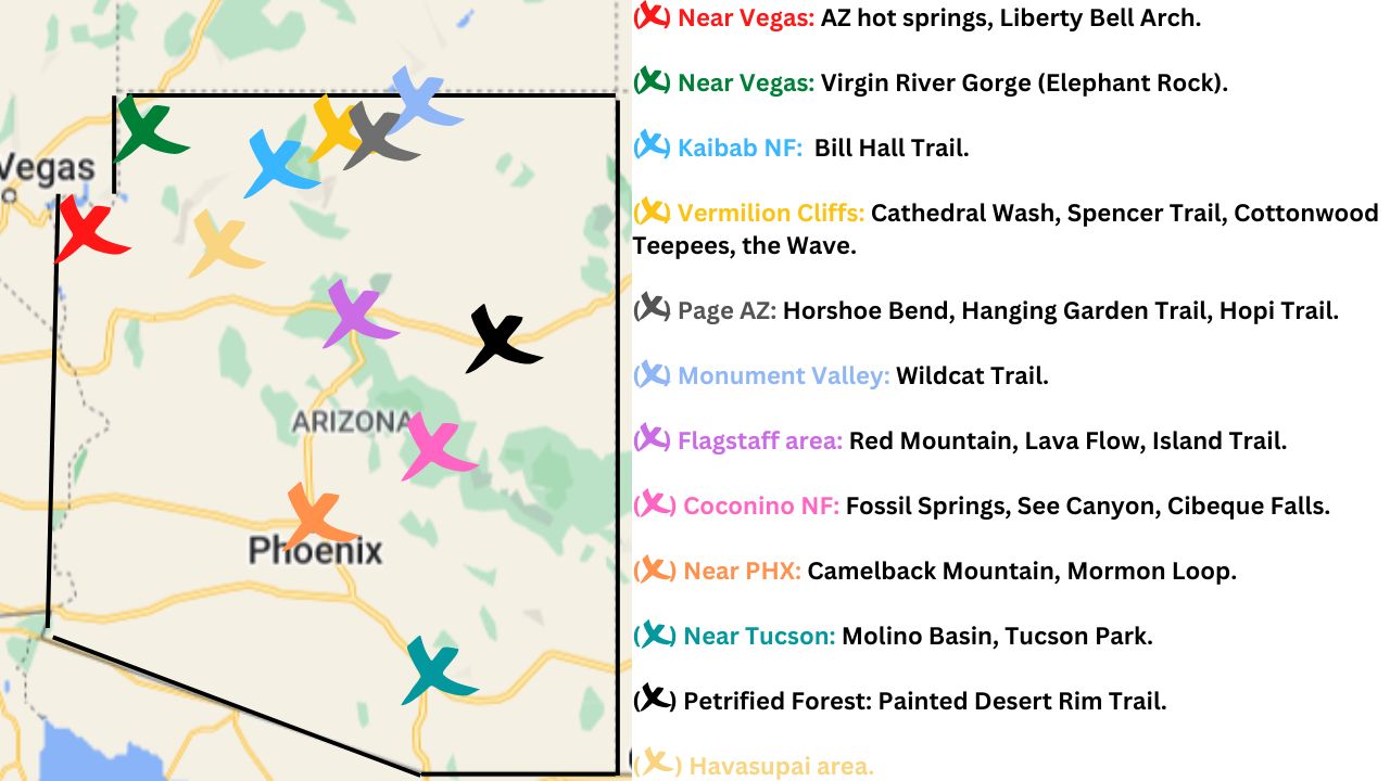 best hikes in arizona map 01