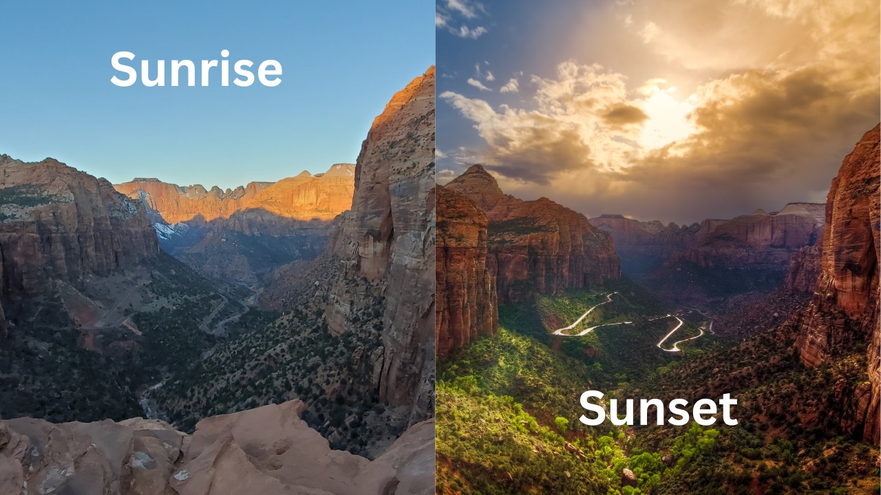 canyon overlook sunrise vs sunset photo 04