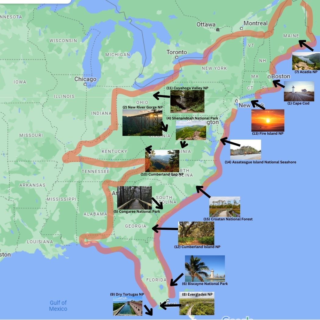 east coast national parks map new 02