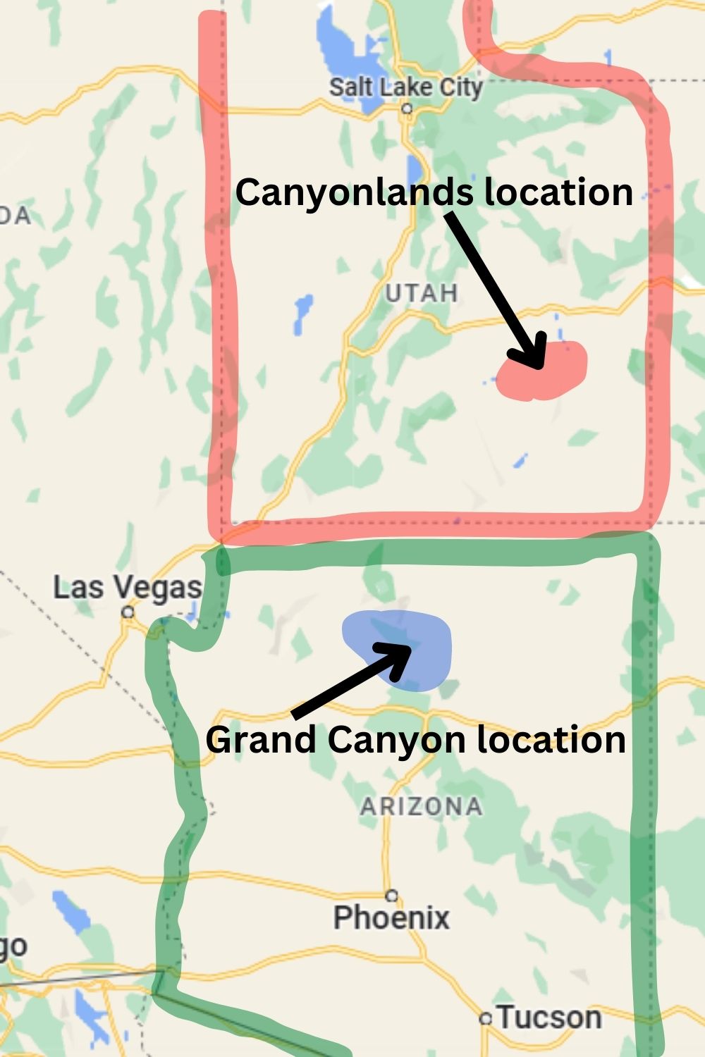 canyonlands vs the grand canyon map 02