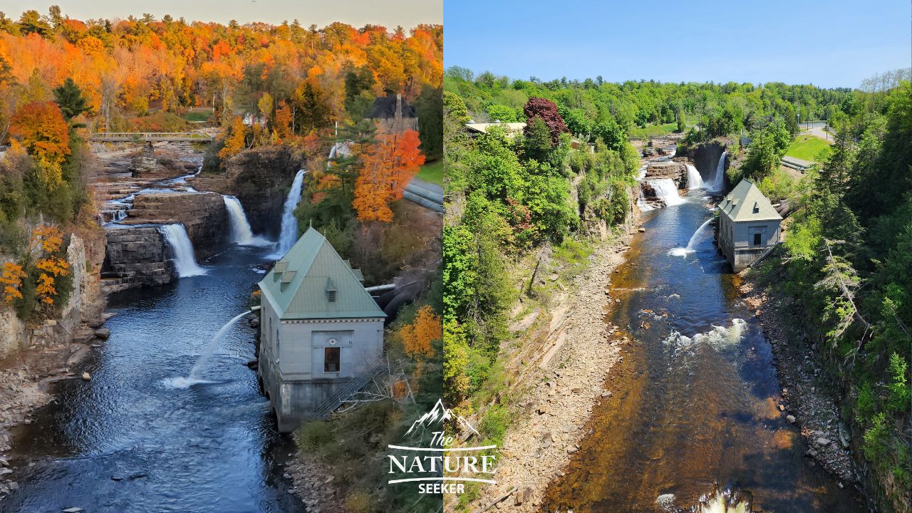 ausable chasm photos summer vs fall view